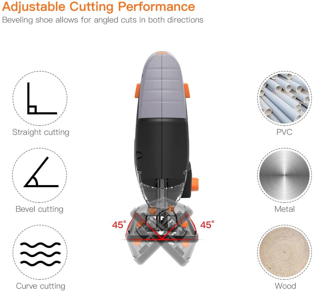 Electric Jigsaw 600W with Different Variable Speed Settings