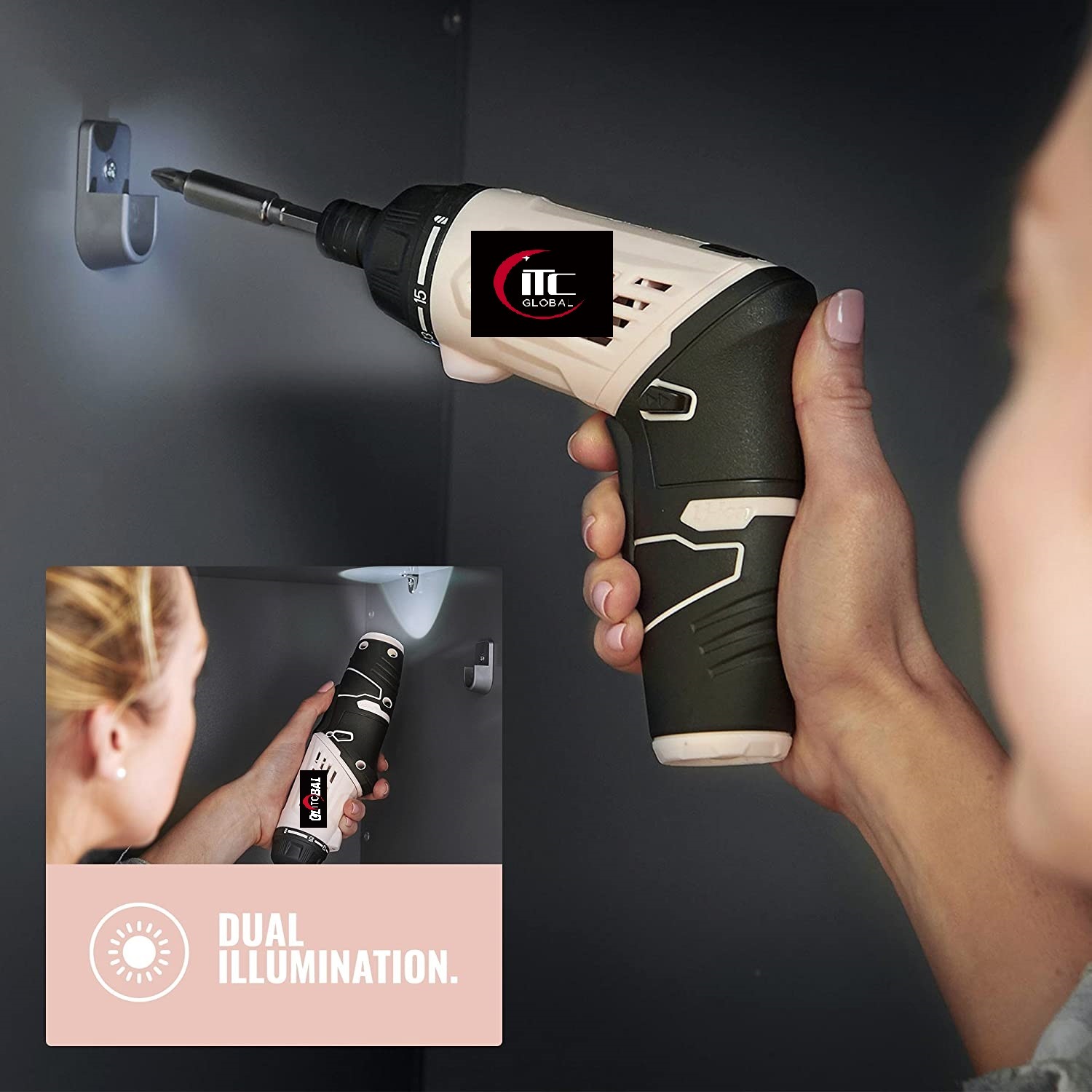 4V (Max) Lithium-Ion Battery Cordless Electric Screwdriver Set-Power Tools