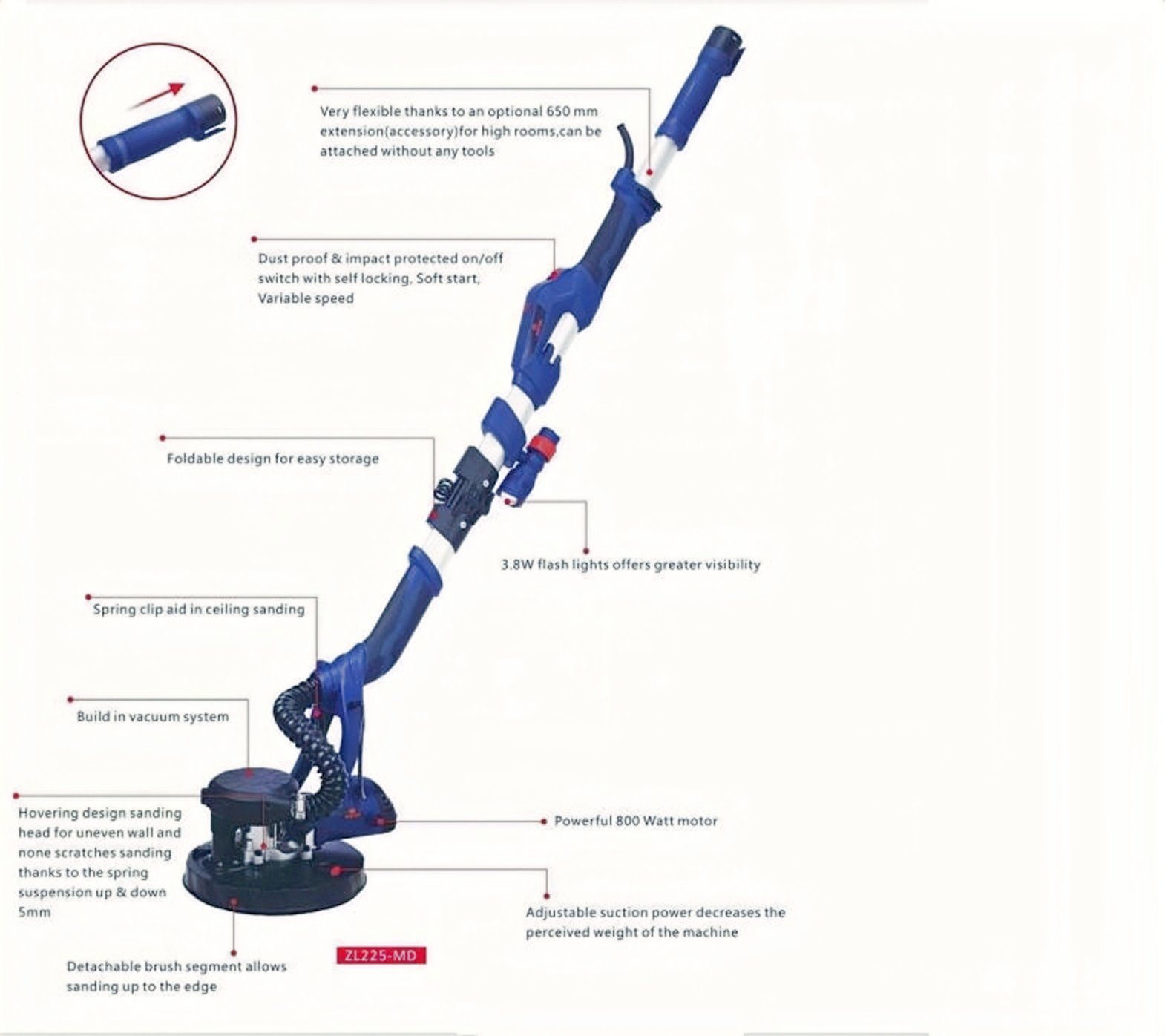 New Powerful-Electric Drywall Sander/Wall Polishing/Polisher Machine-Power Tools