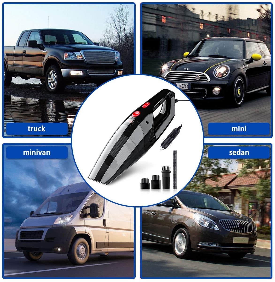Portable DC12V Powerful Electric Car Vacuum Cleaner Accessories-Power Machine Tools