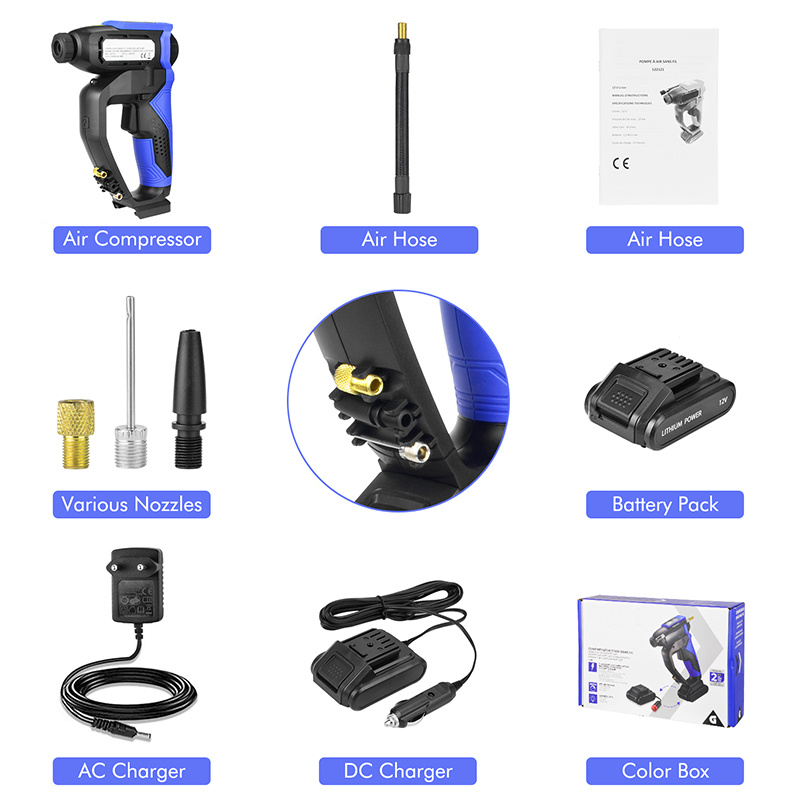 Popular DC20V-Li-ion Battery-Cordless/Electric-Air Compressor/Pump-Car Automobile-Accessories-Power Tools-Tire Inflators