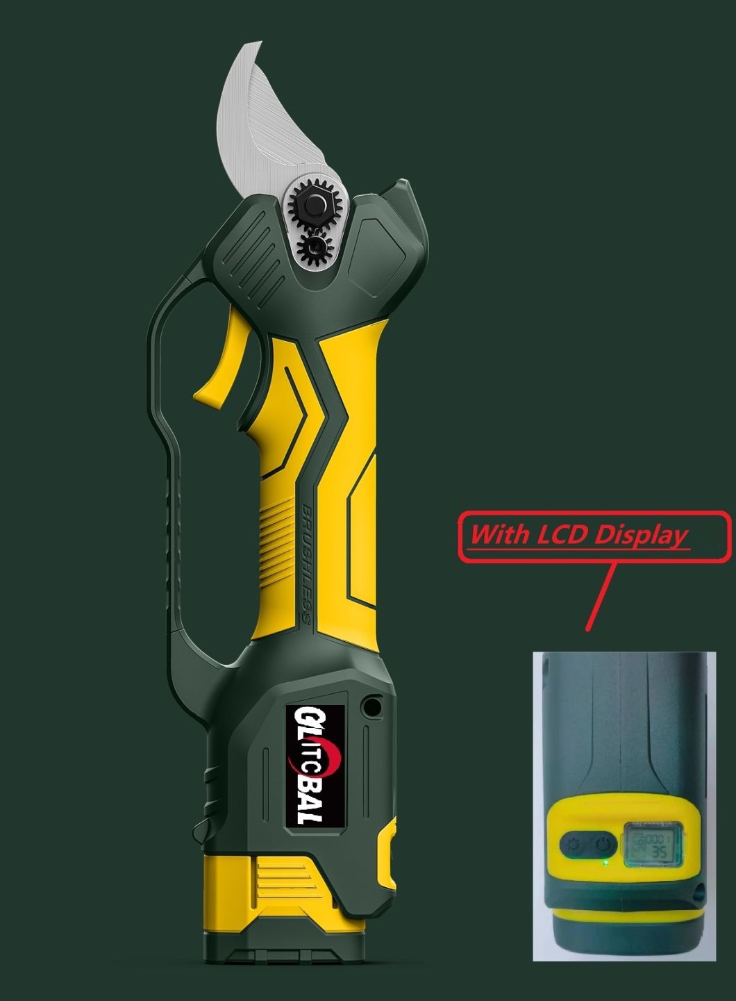 New-Digital LCD Display-DC16.8V Max-Li-ion Battery-Cordless/Electric-Garden/Farm Trees/Branches-Pruning Shears/Secateurs/Loppers-Power Tools