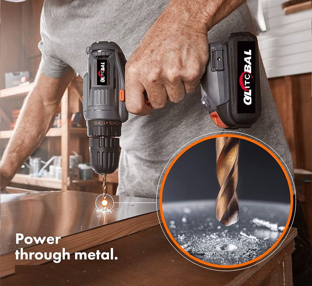 Super Powerful Lithium Battery Cordless Drill Electric Power Tool Set