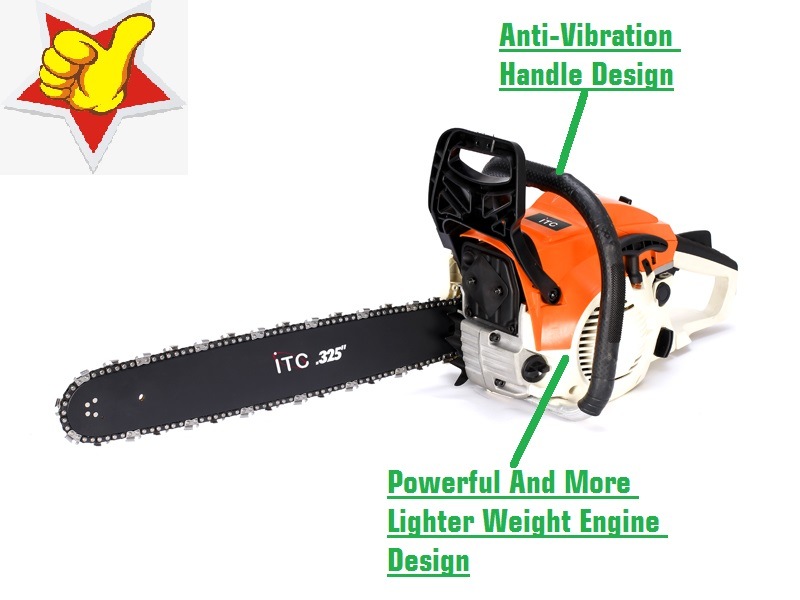 2200W Professional Easy Start Gasoline Chain Saw Garden Power Tools