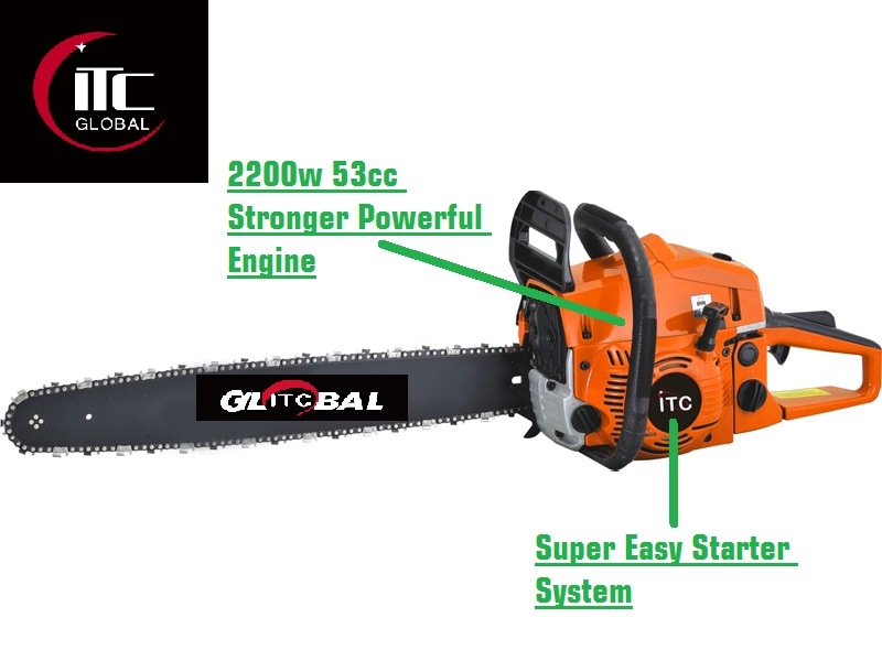 2200W 53cc Engine Super Powerful Petrol Chain Saw