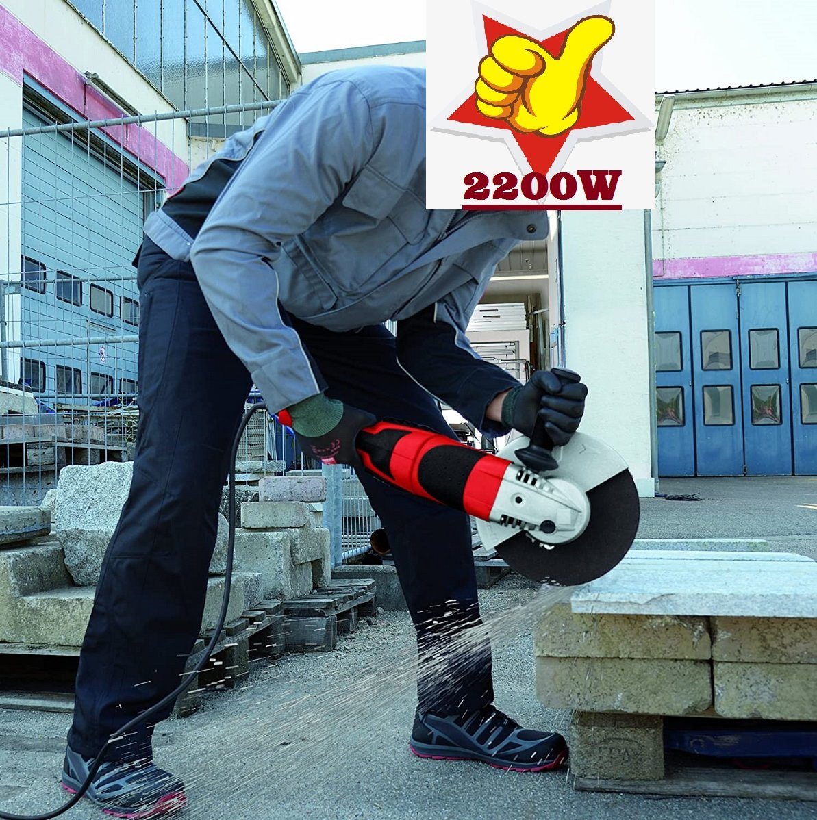 New Professional 230mm Electric Angle Grinder-Grinding Hand Power Tool Machine