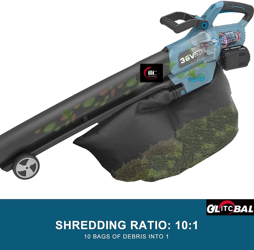 2021-New 2X20V 4ah Double Li-ion Battery Cordless/Electric Garden Blower/Vacuum/Shredder/Mulching-Power Tools