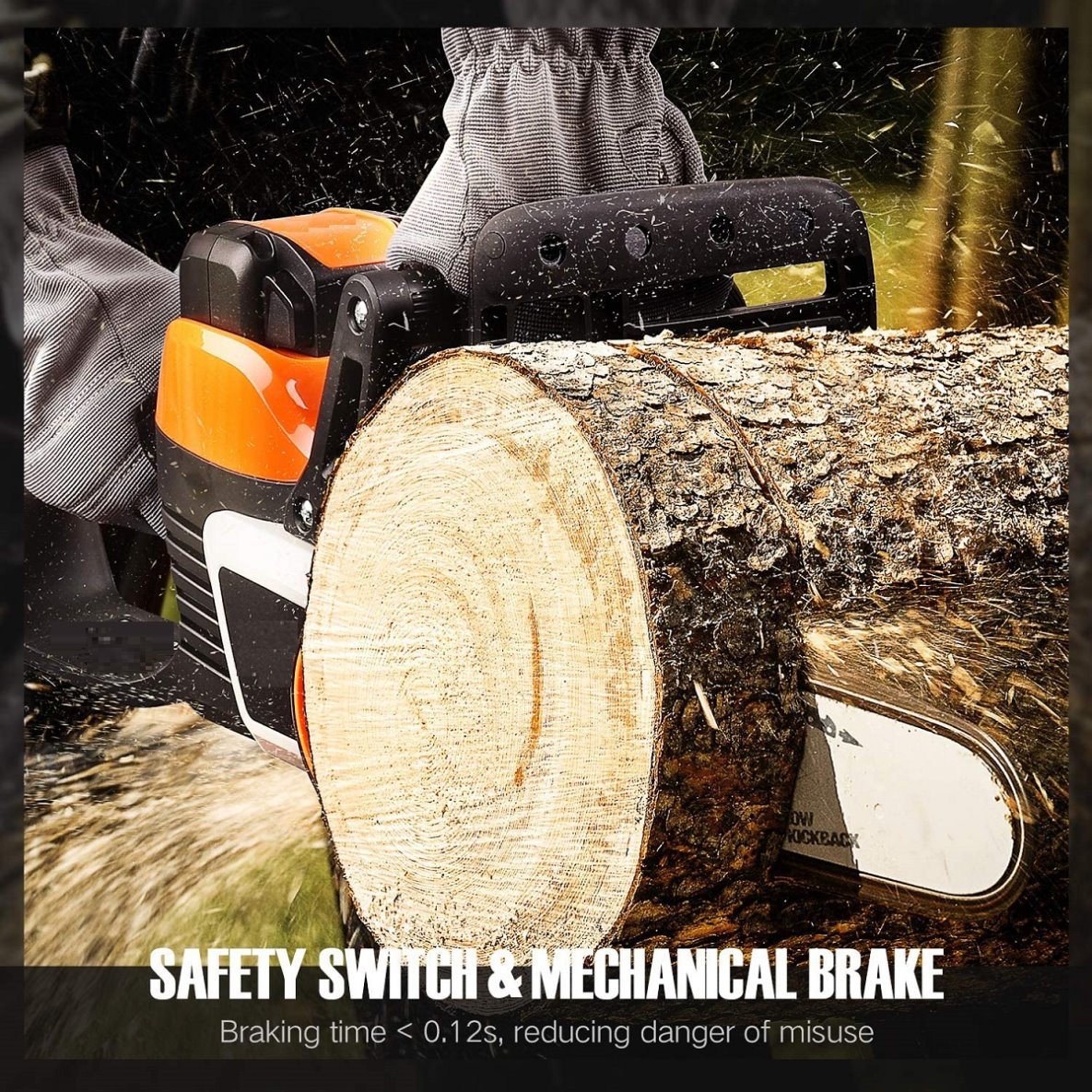40V Li-ion Compatible-Battery Cordless/Electric Garden Chainsaw-Power Tools