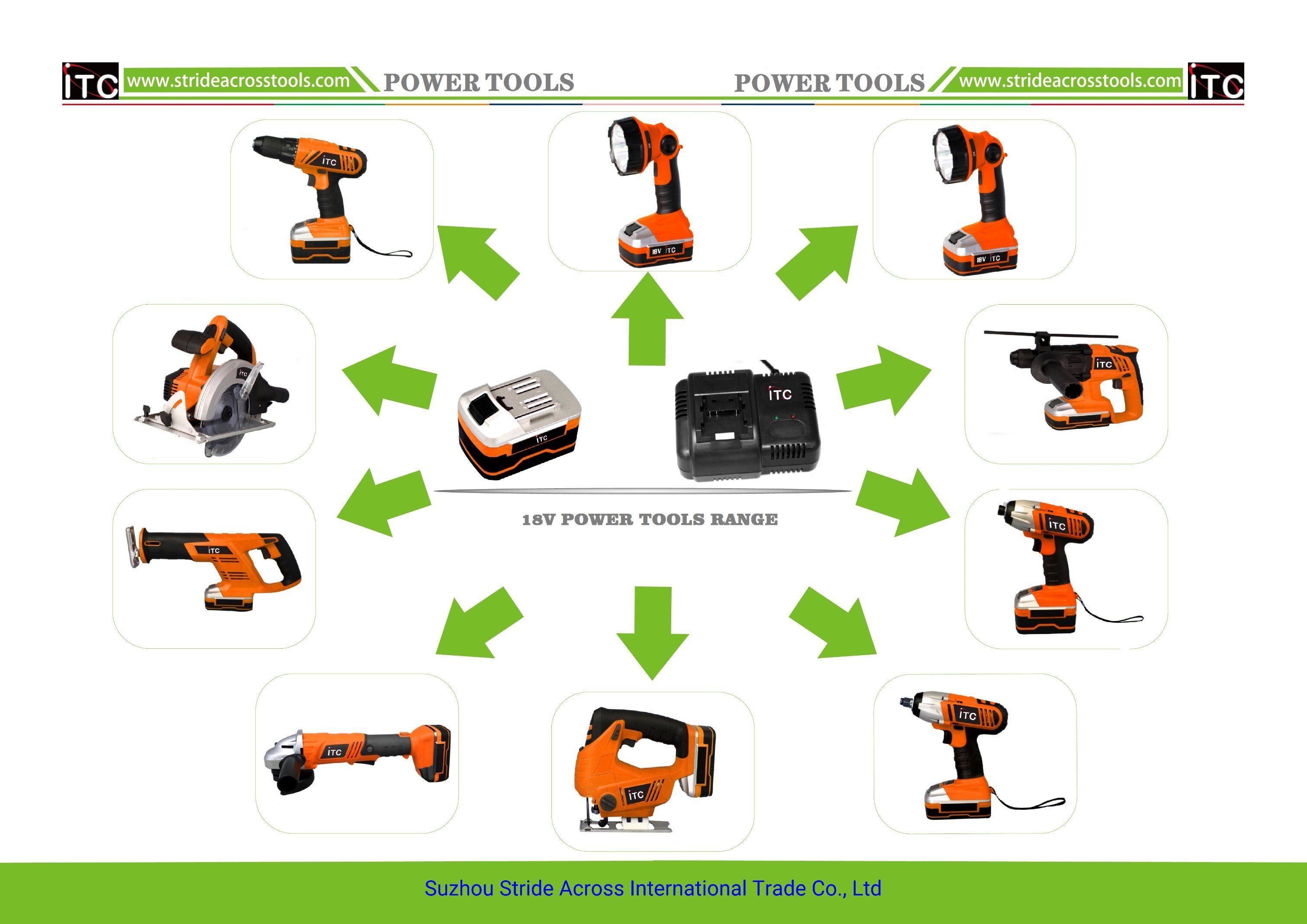 18V Max Power Lithium-Ion Battery Cordless Torch -Working Light