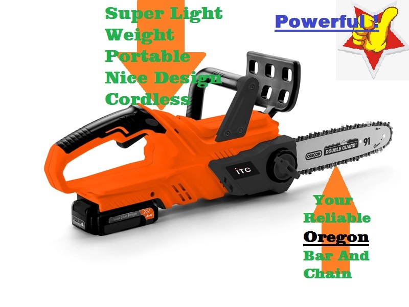 2020 New Design-20V Li-ion Battery Compatible Cordless/Electric Garden Chainsaw-Power Tools