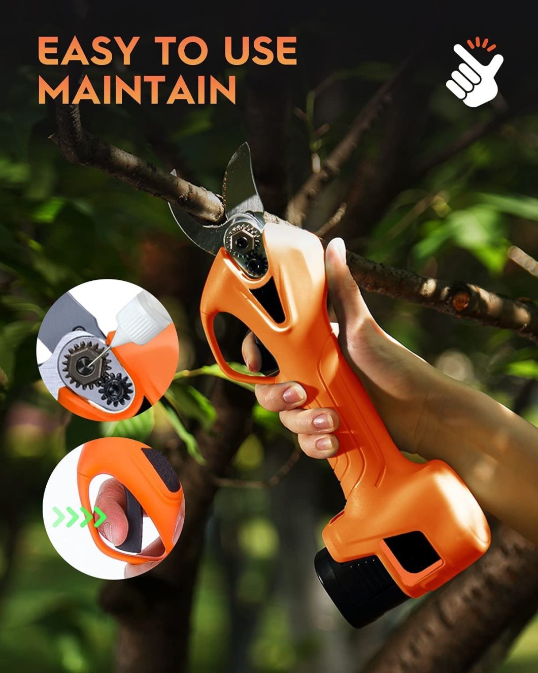 Stronger-Brushless Motor-DC16.8V Li-ion-Battery-Cordless/Electric-Farm/Garden/Fruits-Branches Cutting Power-Tool Machines-Pruning/Pruner-Shears
